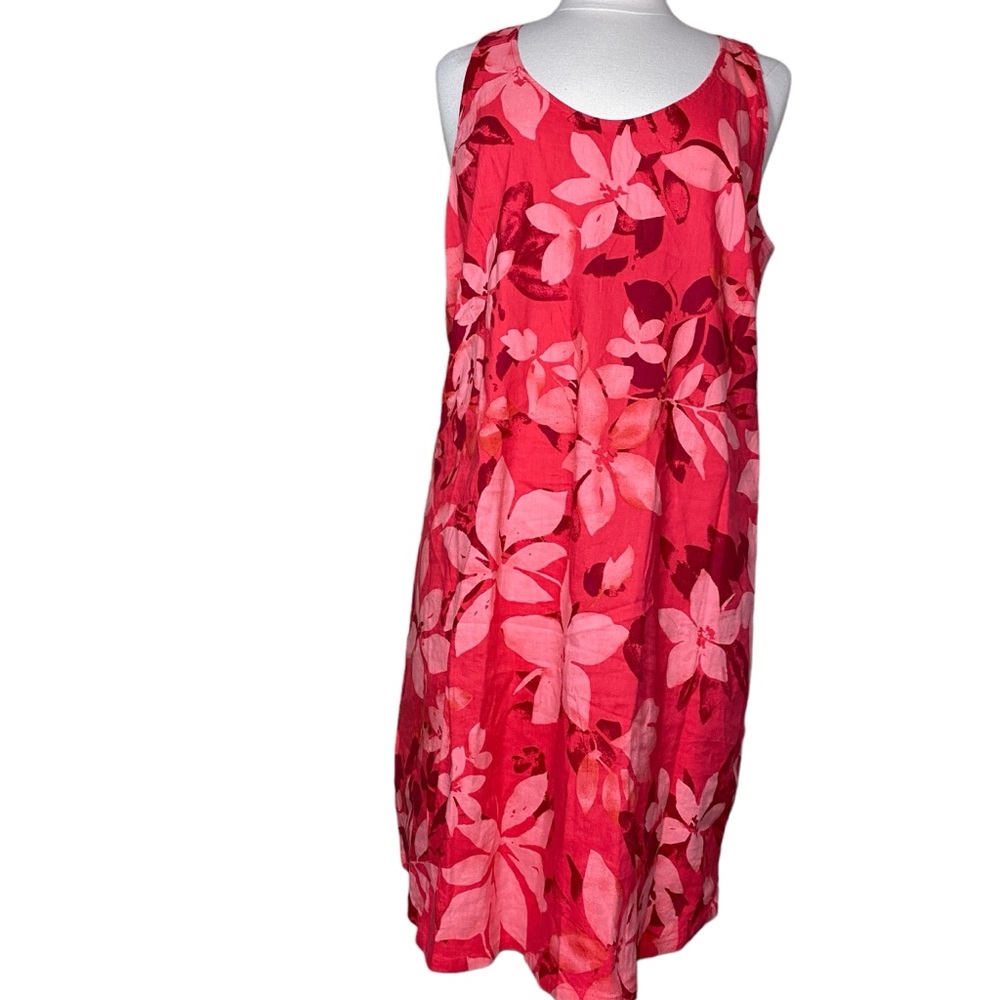 Tommy Bahama Floral Dress Shift Sleeveless Linen Knit Women’s Sz XL Tropical